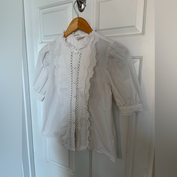 Sezane Waves Blouse in Ecru 36/4 - Picture 8 of 12